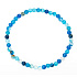 Agate blue banded bracelet elastic natural stone, ball 4 mm / 19 cm