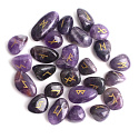Amethyst Rune Alphabet Natural Stone, 10 - 30 mm 25 pieces