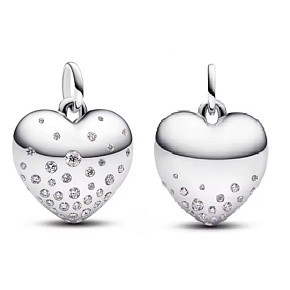 Charm Srdce poseté zirkony, symbol lásky a elegance, přívěsek na náramek láska