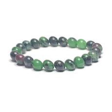 Anyolite / Ruby in Zoisite bracelet elastic natural stone, ball 8 mm / 16-17 cm, relieves in times of sadness