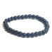 Agate black matte bracelet elastic natural stone, ball 6 mm / 16 - 17 cm, gives courage and strength
