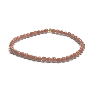 Goldstone gold facet bracelet elastic, ball 4 mm / 16 - 17 cm, ambition stone