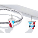 Charm Sterling silver 925 Drinking mug, bead for bracelet, food and drink