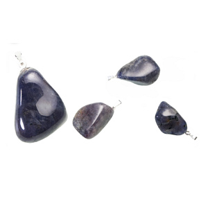 Iolit / Cordierit Troml přívěsek přírodní kámen, M cca 3 cm, 1 kus, kámen Vikingů - kompas