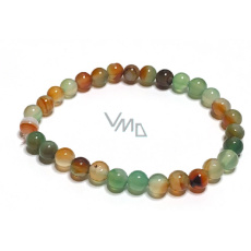 Agate peacock bracelet elastic natural stone, ball 6 mm / 16 - 17 cm Agate peacock bracelet elastic natural stone, ball 6 mm / 16 - 17 cm