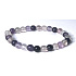 Fluorite purple-clear bracelet elastic natural stone, ball 6 mm / 16-17 cm, stone of geniuses