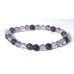 Fluorite purple-clear bracelet elastic natural stone, ball 6 mm / 16-17 cm, stone of geniuses