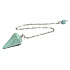 Tyrkenite pendulum 2,5 cm + 18 cm chain with bead, stone of young people, looking for a life goal