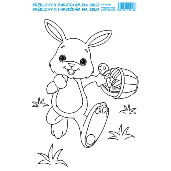 Arch Adhesive foil stencil for glass paints Rabbit 17 x 12 cm