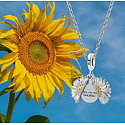 Sterling silver 925 Blossoming sunflower with inscription - You are my sunshine, openable bracelet pendant love