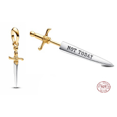 Charm Sterling Silver 925 Game of Thrones Arya Stark Sword Needle, Bracelet Pendant, Movie