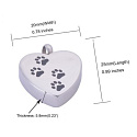 Commemorative urn pendant, Heart of paw, Stainless steel 20 x 25 mm