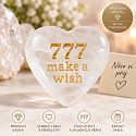 Wish Stone 777 – heart made of natural crystal with the inscription Make a Wish – luck, wishes and love