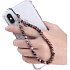 Rhodonite pendant for mobile phone against loss, natural stone bead 6 mm / 28,5 cm, stone of forgiveness