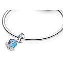 Charm Sterling Silver 925 Cute Murano Glass Octopus, Bracelet Pendant, Sea