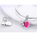 Sterling silver 925 Couple in love, 2in1 heart pendant on love bracelet