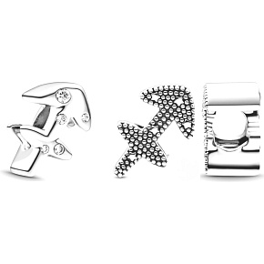 Charm Sterling silver 925 Zodiac sign Sparkling Sagittarius, bead for bracelet