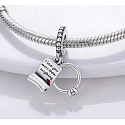 Charm Sterling silver 925 Engagement ring and wedding vows, I love you more than anything 2in1, love bracelet pendant