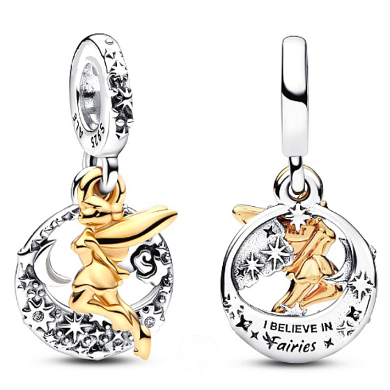 Charm Sterling silver 925 Disney 100. anniversary Tinker Bell Starry Night - Are you excited to return to Neverland, bracelet pendant