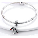 Charm Sterling silver 925 Chic style - lipstick, handbag, pumps 3in1, bracelet pendant, interests