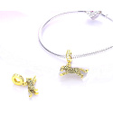 Charm Sterling silver 925 Leopard, animal bracelet pendant