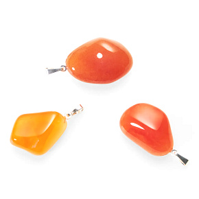 Carnelian Botswana Troml pendant natural stone M, approx. 3 cm, teaches us here and now
