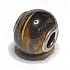 Tiger eye pendant round natural stone 14 mm, hole 4,2 mm 1 piece, stone of sun and earth, brings luck and wealth