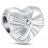 Sterling silver 925 Heart with dazzling bow, love bead on bracelet