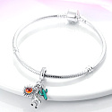 Charm Sterling silver 925 Peru - Lama, cactus, sun 3in1, travel bracelet pendant