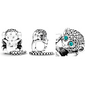 Charm Sterling silver 925 Monkey, symbol of wisdom, freedom, bead on bracelet animal