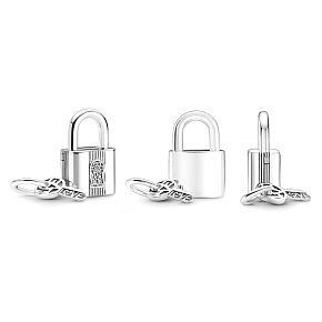 Charm Sterling silver 925 Padlock and key 2in1, love bracelet pendant Charm Sterling silver 925 Padlock and key 2in1, love bracelet pendant