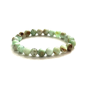 Chrysoprase bracelet elastic natural stone, ball 8 mm / 16 - 17 cm, stone of harmony of family relationships