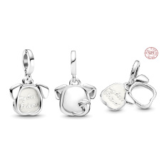 Charm Sterling Silver 925 Dog - My Dog - My Best Friend, 2-in-1 Pet Bracelet Pendant