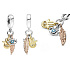 Charm Sterling silver 925 Protective amulet, Fatima's hand, prophet's eye and feather, talisman 3in1, bracelet pendant symbol
