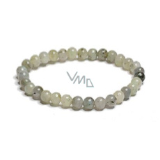 Labradorite bracelet elastic natural stone, ball 6 mm / 16 - 17 cm, stone of transformation
