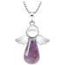 Amethyst Angel pendant natural stone 4,2 x 3 cm, stone of kings and bishops