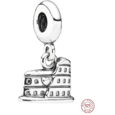 Sterling silver 925 Rome Colosseum, travel bracelet pendant
