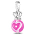 Sterling silver 925 Kiss, love, heart, bracelet pendant