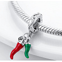 Sterling silver 925 Chilli pepper - for lovers of good cuisine, 2in1 pendant for bracelet, food and drink