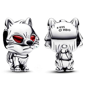 Charm Sterling Silver 925 Game of Thrones Ghost Bead - Ghost Direwolf, Bracelet Bead, Movie Charm Sterling Silver 925 Game of Thrones Ghost Bead - Ghost Direwolf, Bracelet Bead, Movie