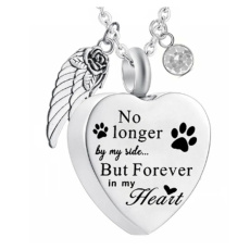 Commemorative urn pendant, Heart 3in1 waterproof, Stainless steel 20 x 25 mm + chain 50 cm