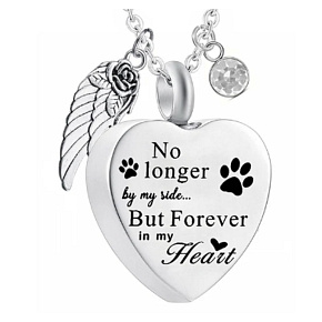Commemorative urn pendant, Heart 3in1 waterproof, Stainless steel 20 x 25 mm + chain 50 cm