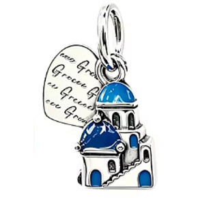 Charm Greece – Santorini, blue domes and the heart of Greece 2-in-1, a memory of the sea, sun, and Greek islands | Travel bracelet pendant Charm Greece – Santorini, blue domes and the heart of Greece 2-in-1, a memory of the sea, sun, and Greek islands | Travel bracelet pendant