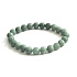 Jadeite Burmese green bracelet elastic natural stone, ball 8 mm / 16 - 17 cm