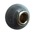 Gray agate pendant round natural stone 14 mm, hole 4.2 mm 1 piece
