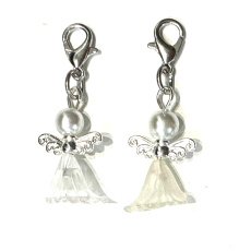Angel dancing pendant with wings white skirt 14 x 24 mm 1 piece