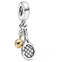Sterling silver 925 Tennis racket and ball, 2in1 sport bracelet pendant