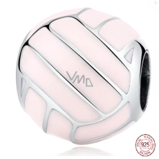 Charm Sterling silver 925 Volleyball - pink, bead on bracelet sport Charm Sterling silver 925 Volleyball - pink, bead on bracelet sport