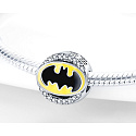 Sterling silver 925 Batman with cubic zirconia, bead for bracelet