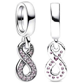 Sterling Silver 925 Infinity Sparkle Charm - Infinity, Pendant Bracelet Symbol